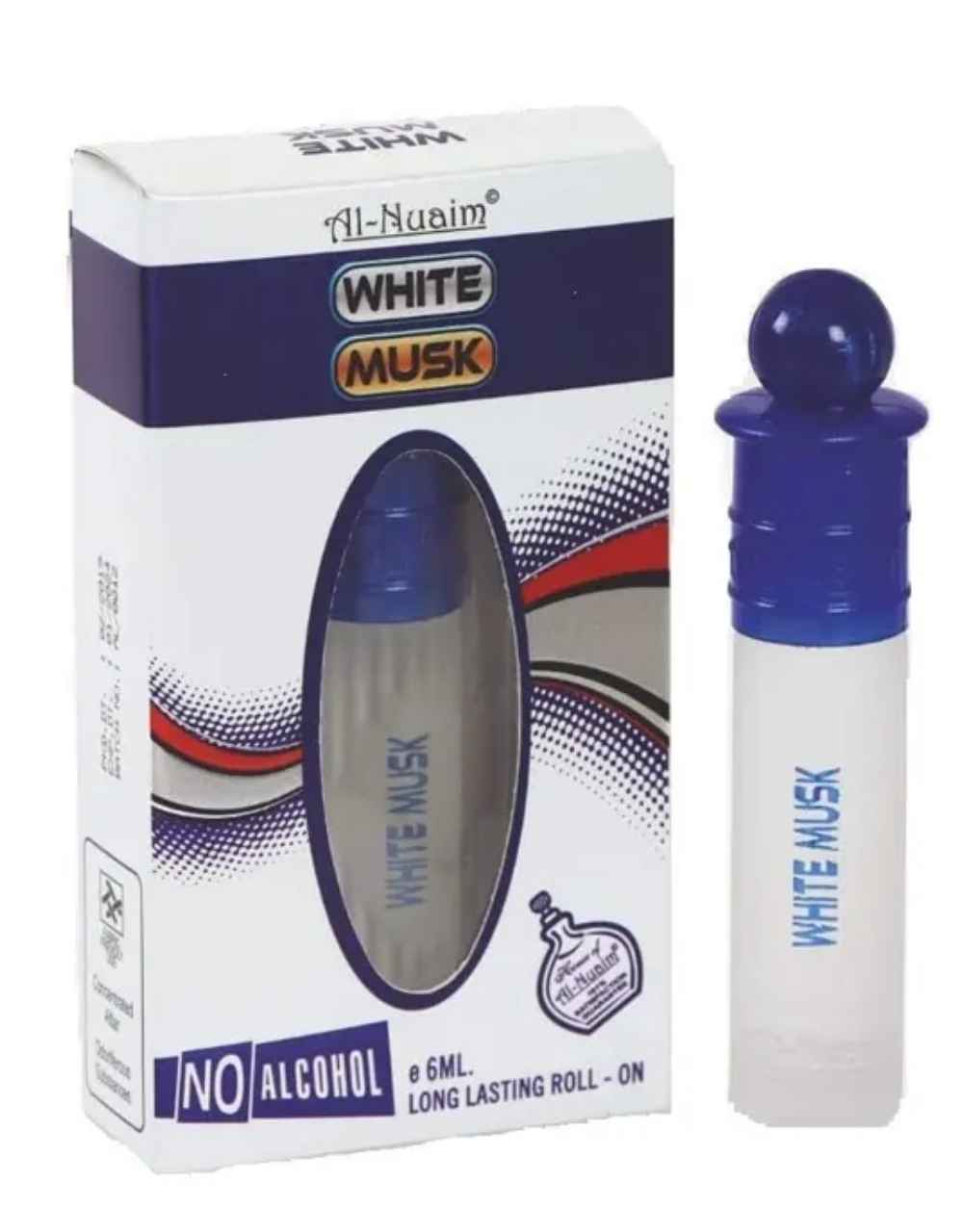 Al-Nuaim Silver Series White Musk 6ml Alcohol Free Attar Roll On - Luxury Scent with Long Lasting Fragrance For Unisex