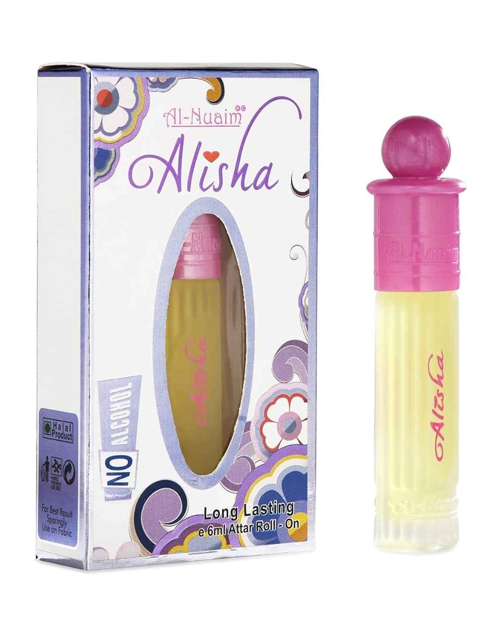 Al-Nuaim Silver Series Alisha 6ml Alcohol Free Attar Roll On - Luxury Scent with Long Lasting Fragrance For Woman