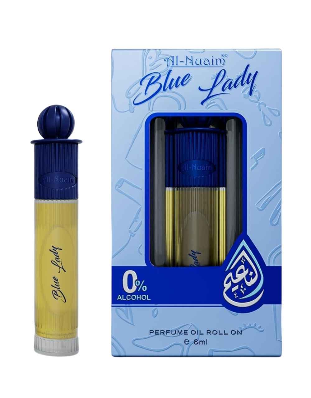 Al-Nuaim Silver Series Blue Lady 6ml Alcohol Free Attar Roll On - Luxury Scent with Long Lasting Fragrance For Woman