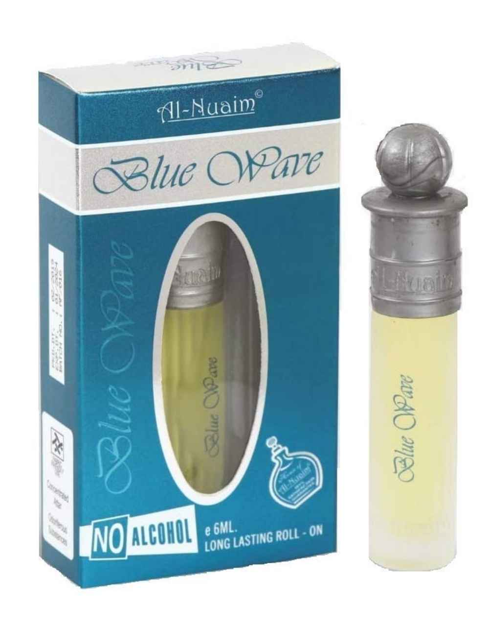 Al-Nuaim Silver Series Blue Wave 6ml Alcohol Free Attar Roll On - Luxury Scent with Long Lasting Fragrance For Unisex