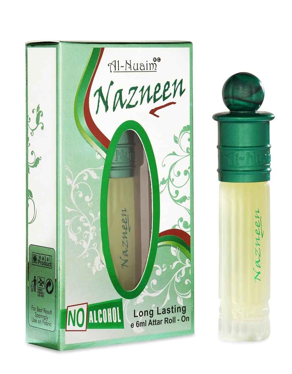 Al-Nuaim Silver Series Nazneen 6ml Alcohol Free Attar Roll On - Luxury Scent with Long Lasting Fragrance For Unisex