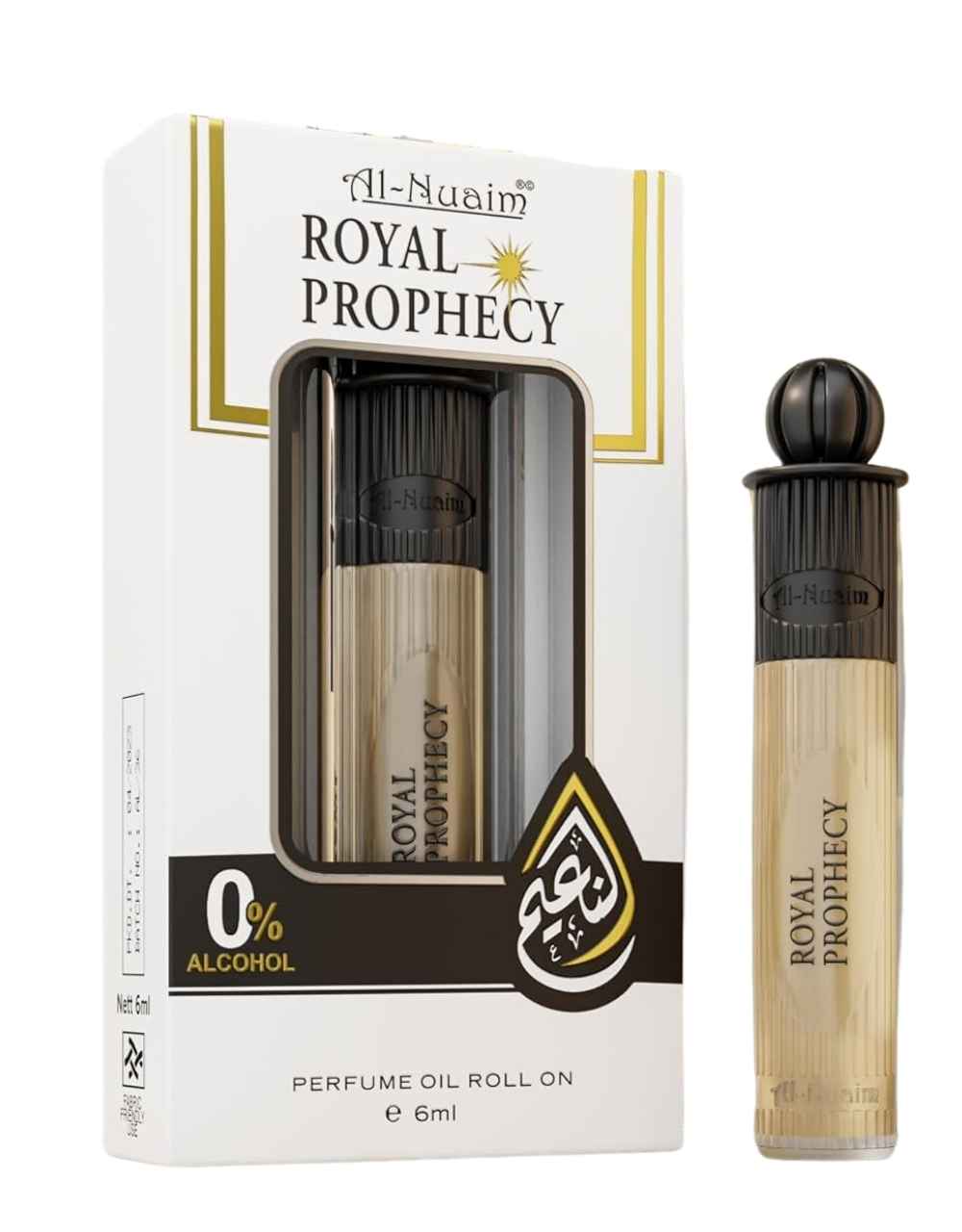 Al-Nuaim Silver Series Royal Prophecy 6ml Alcohol Free Attar Roll On - Luxury Scent with Long Lasting Fragrance For Unisex