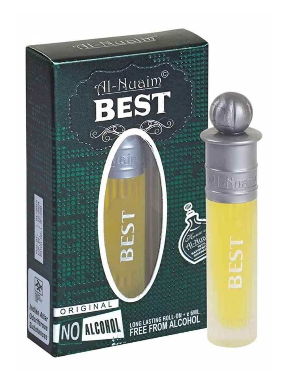 Al-Nuaim Silver Series Best 6ml Alcohol Free Attar Roll On - Luxury Scent with Long Lasting Fragrance For Men