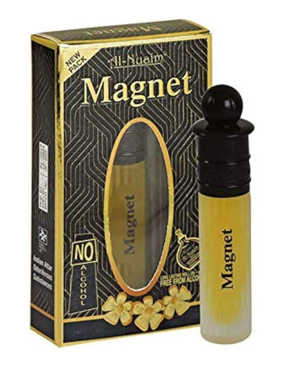 Al-Nuaim Silver Series Magnet 6ml Alcohol Free Attar Roll On - Luxury Scent with Long Lasting Fragrance For Men