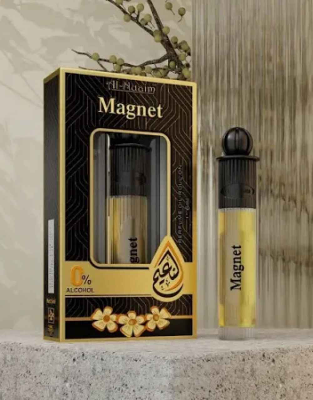 Al-Nuaim Silver Series Magnet 6ml Alcohol Free Attar Roll On - Luxury Scent with Long Lasting Fragrance For Men