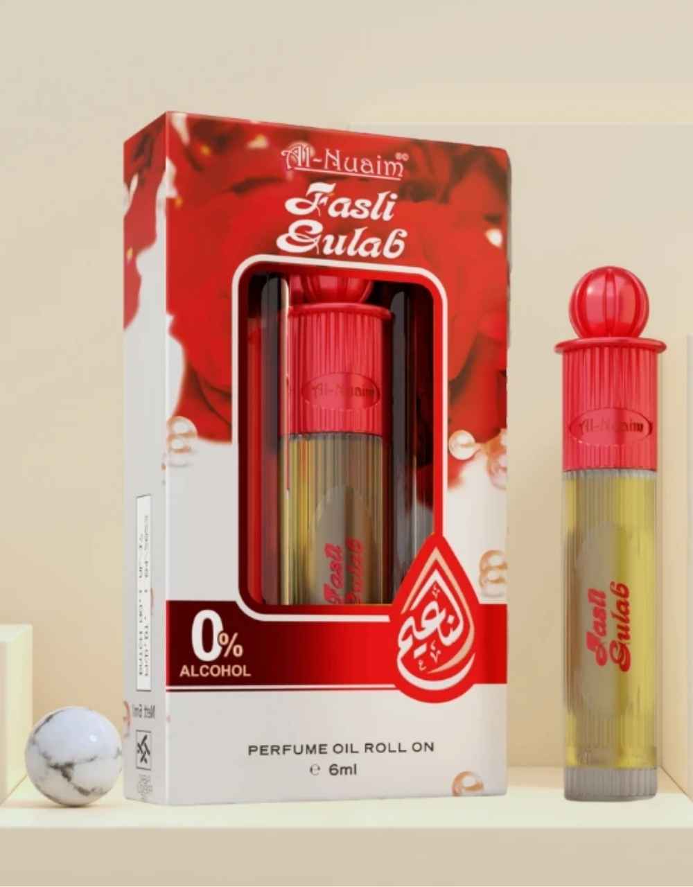 Al-Nuaim Silver Series Fasli Gulab 6ml Alcohol Free Attar Roll On - Luxury Scent with Long Lasting Fragrance For Unisex