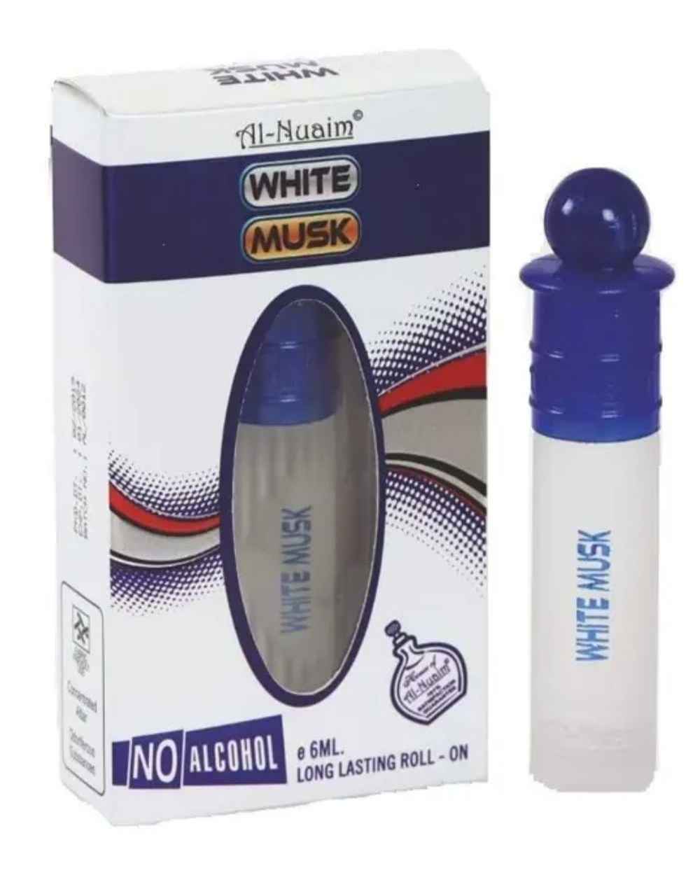 Al-Nuaim Silver Series White Musk 6ml Alcohol Free Attar Roll On - Luxury Scent with Long Lasting Fragrance For Unisex