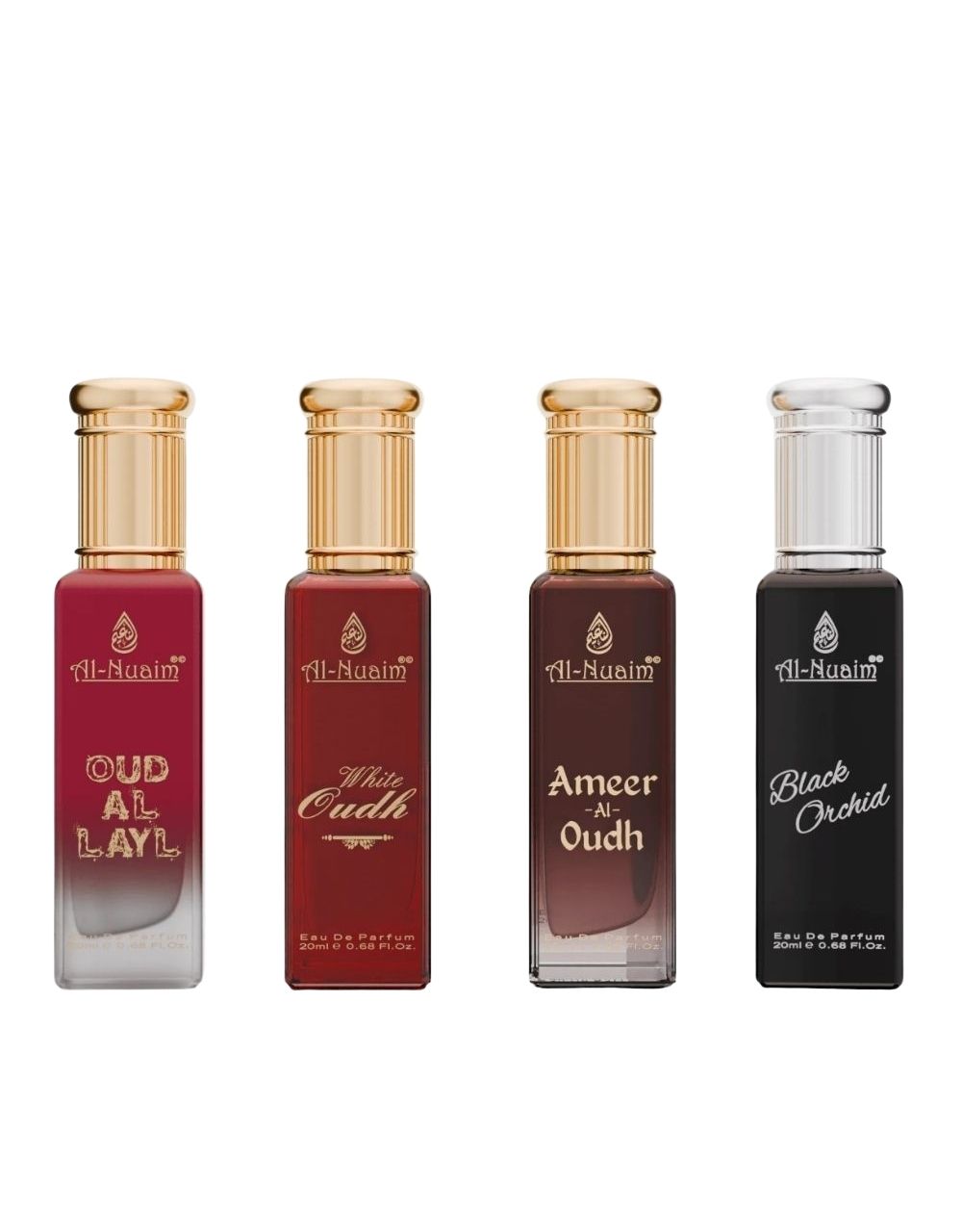 Al-Nuaim Perfect 4 EDP Gift Set of 4 For Unisex Oud-Al-Layl, Ameer-Al-Oudh, White Oudh, Black Orchid EDP - 20ml